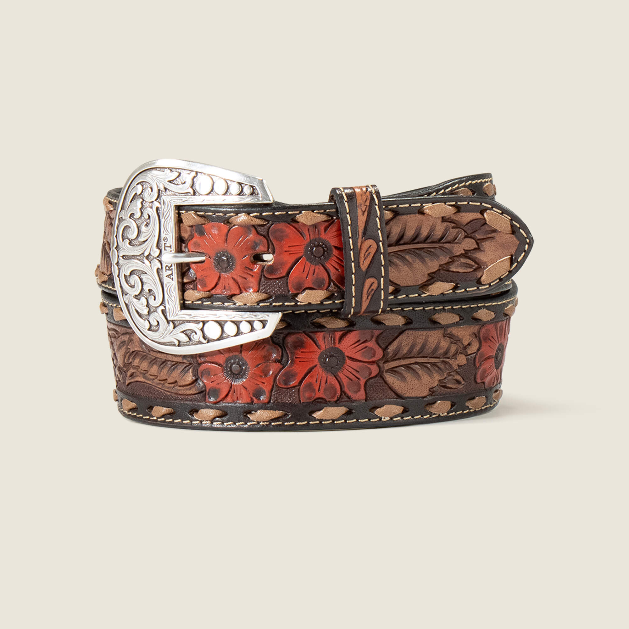 Flower Tooled Belt