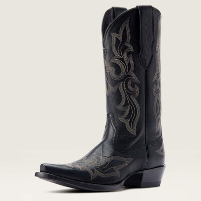 Ariat Ladies Heritage Western R Toe Cowboy Boots - Black Deertan - Stampede  Tack & Western Wear