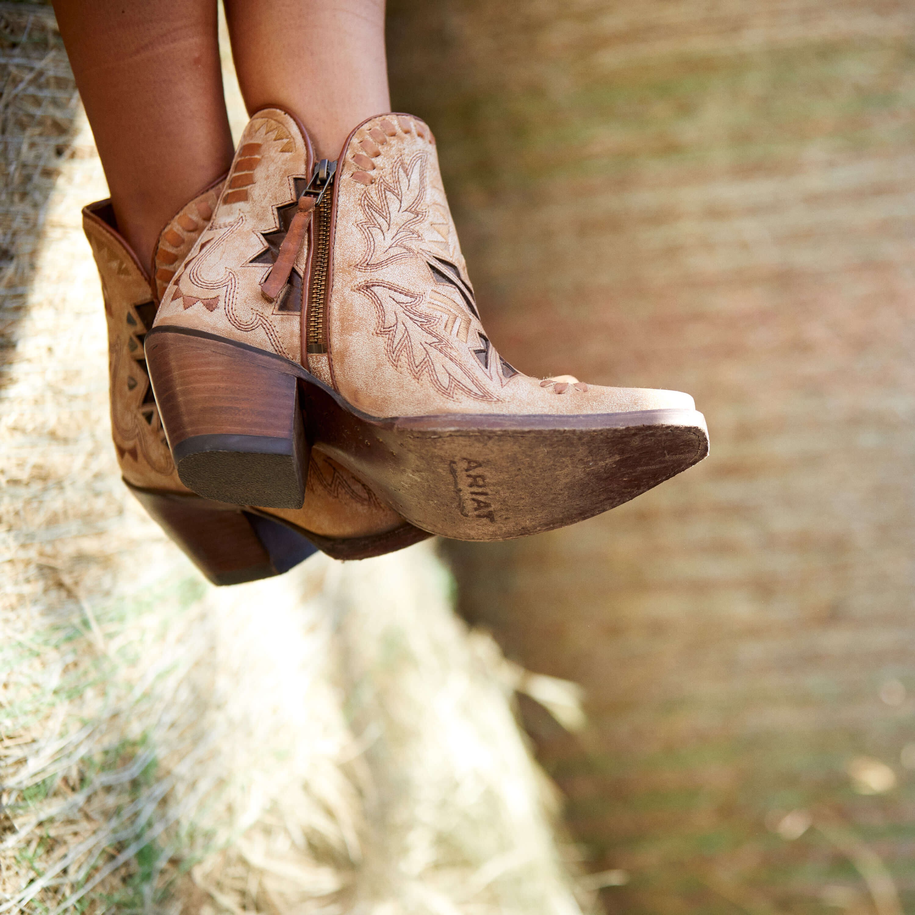 Women's Mesa Western Boots in Crema, Size: 5.5 B / Medium by Ariat