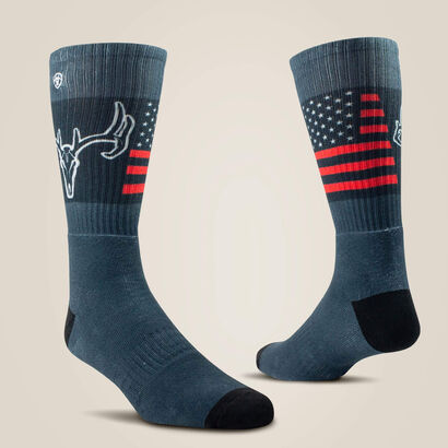 Patriot Country Graphic Crew Sock 2 Pair Multi Color Pack