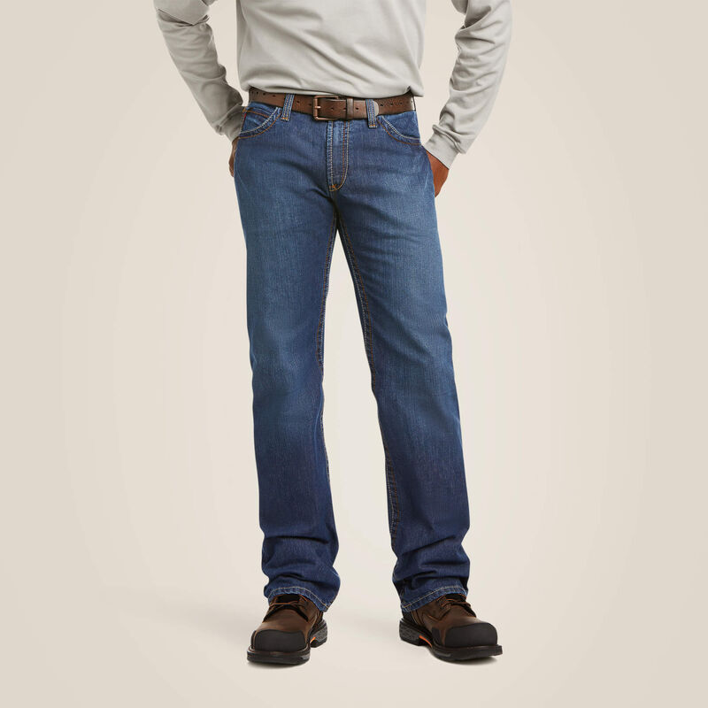 Ariat Men's FR M4 Low Rise Basic Boot Cut Jeans - Alloy, 38x36