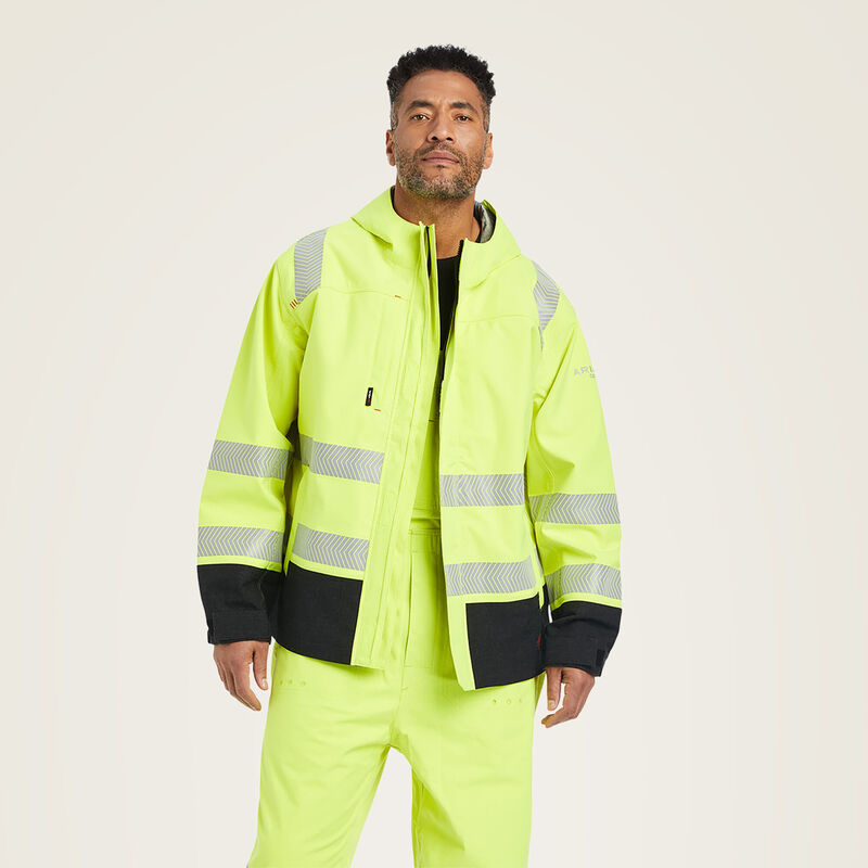 RainRider Commercial Rain Suits for Men Hi-Vis Leathercraft Rain Gear  Waterproof Jacket with Bib Pants (Yellow,S) at  Men's Clothing store