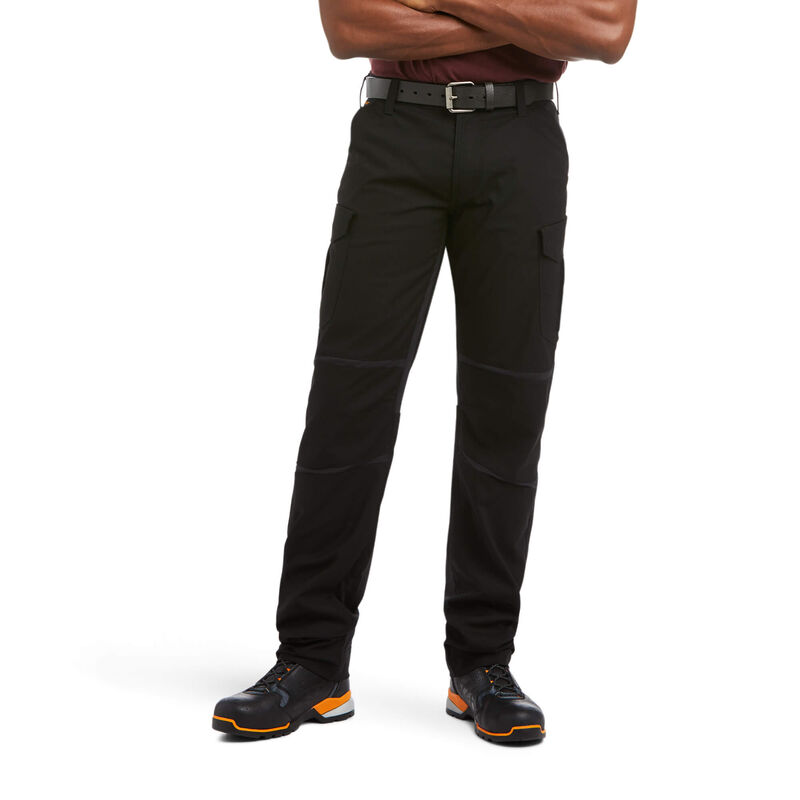 Men's 35 in. x 32 in. Black Cotton Washed Twill Dungaree Relaxed Fit Pant