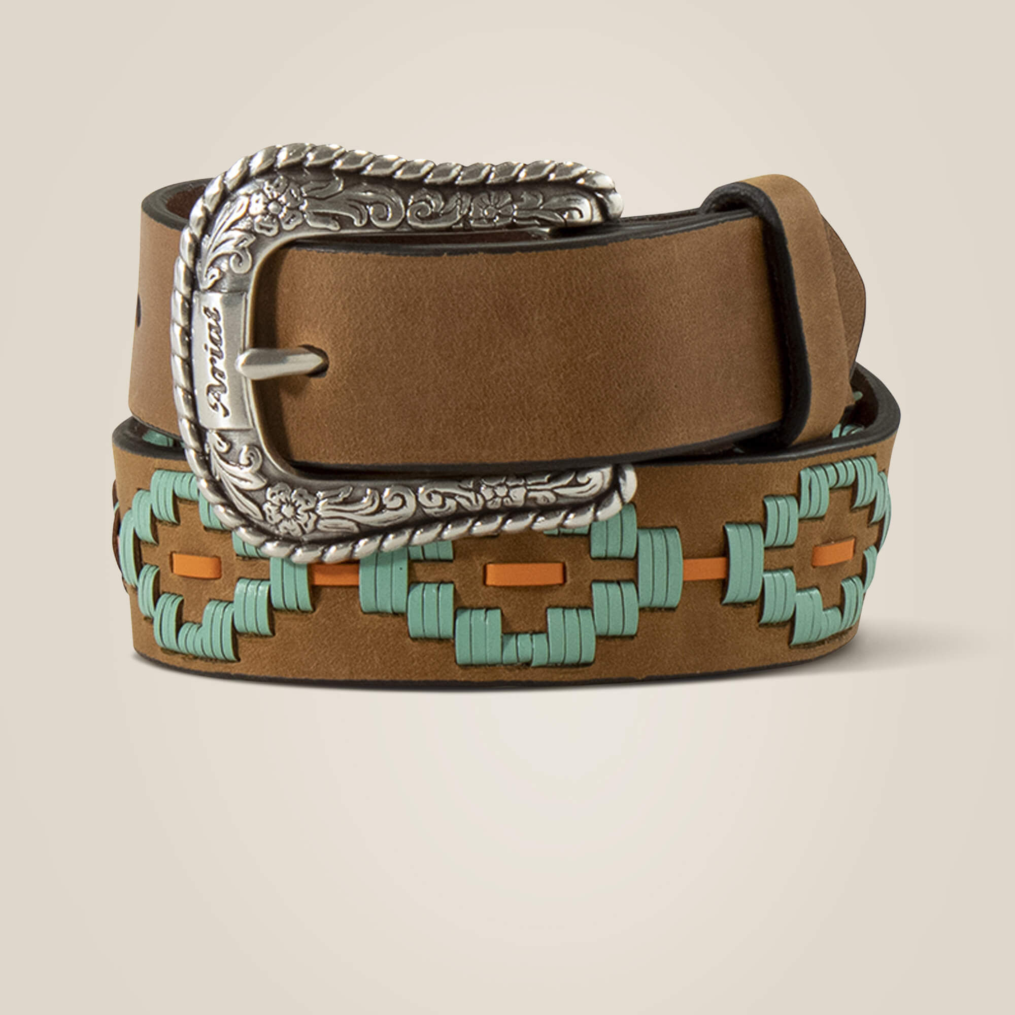 Turq diamond embossed belt