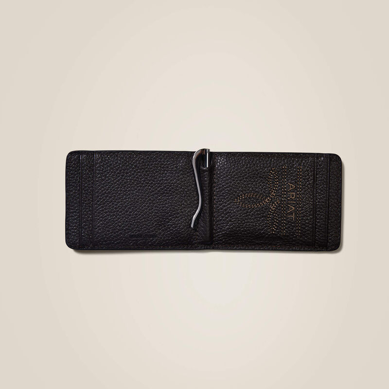 Bifold wallet in embossed leather