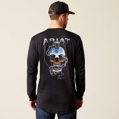 Rebar Workman Chrome Skull T-Shirt