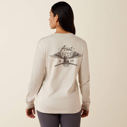 Rebar Cotton Strong Flying Eagle Long Sleeve T-Shirt Front