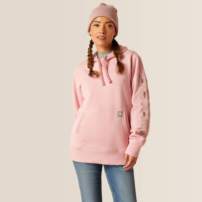 Under Armour Womens XS Heathered Logo Hot Pink Hoodie Sweatshirt