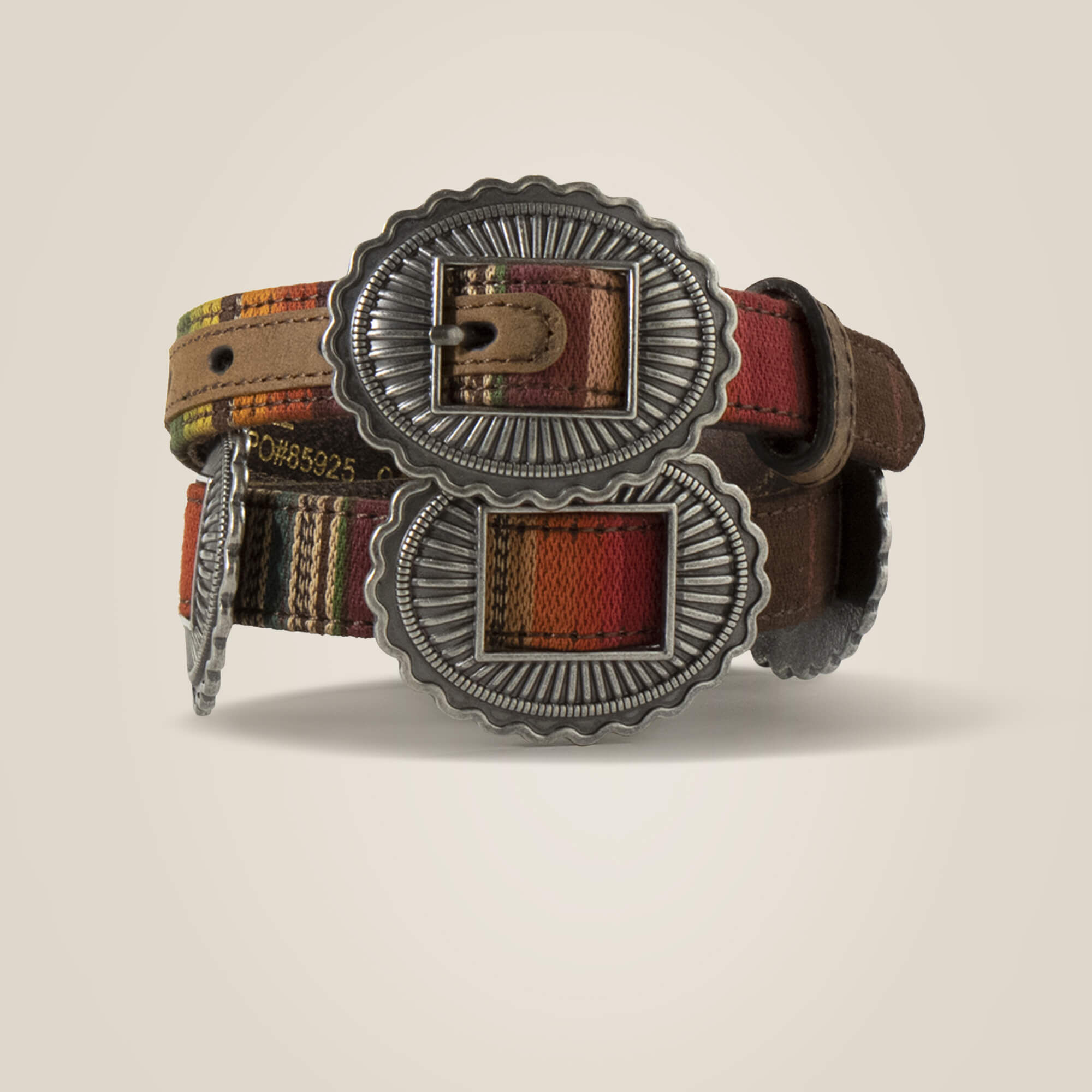 Oval concho serape belt