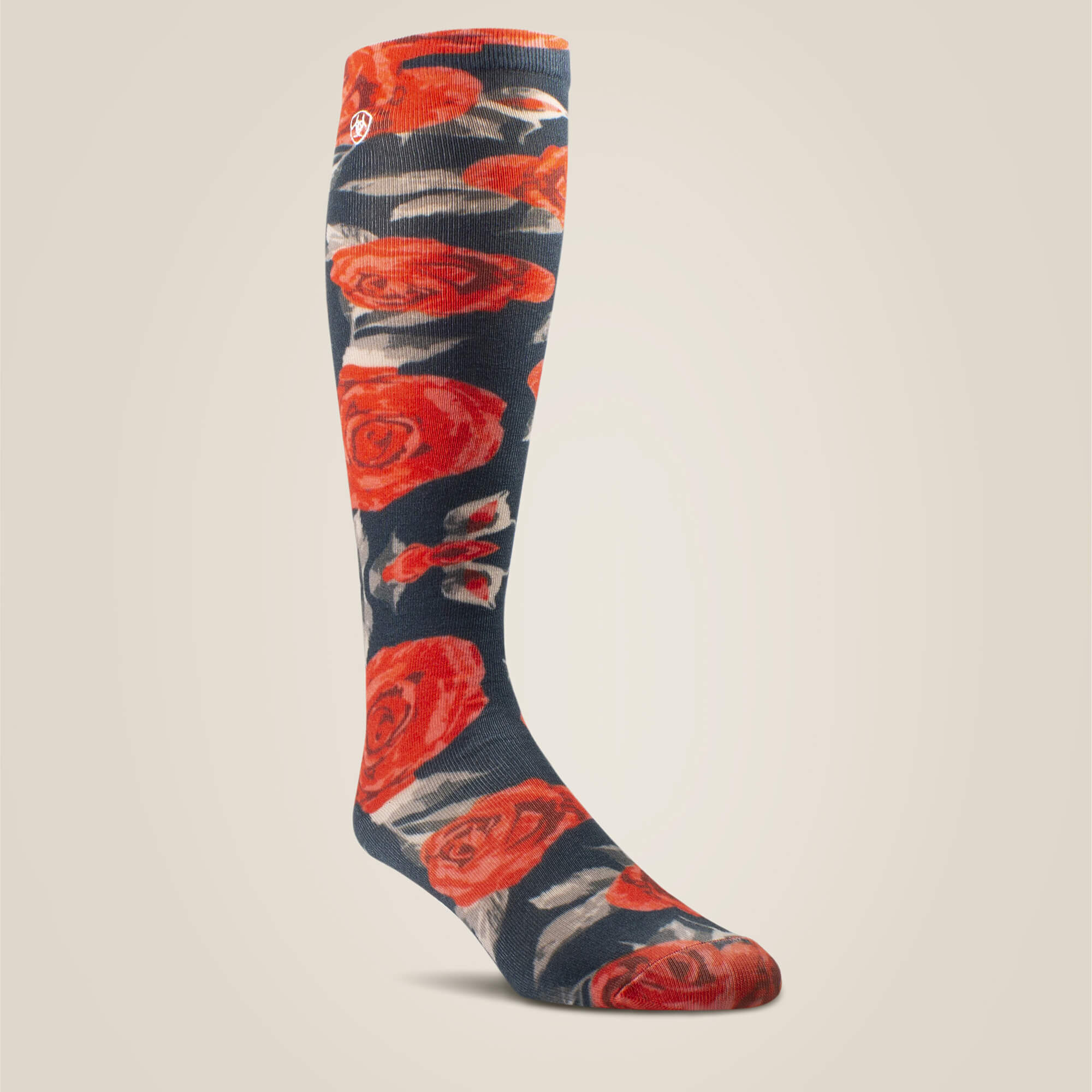 Red Roses Knee High Sock