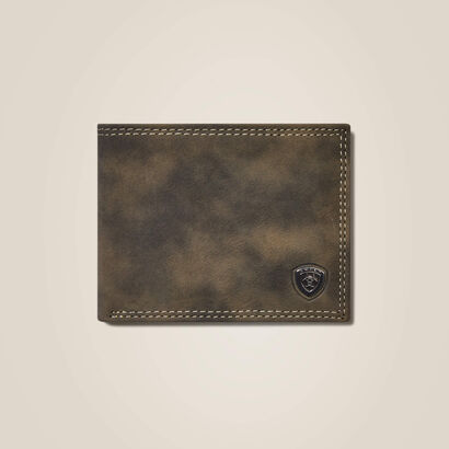 Bifold Wallet Logo Suede