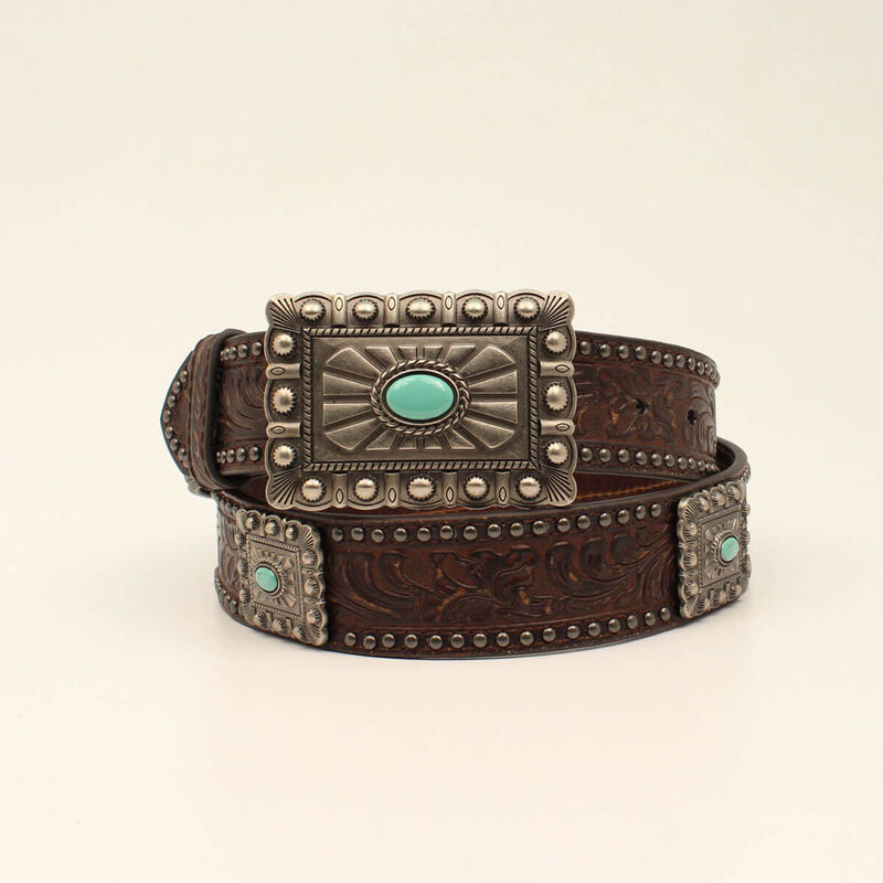 Ariat Women's Western Belt with Turquoise Buckle