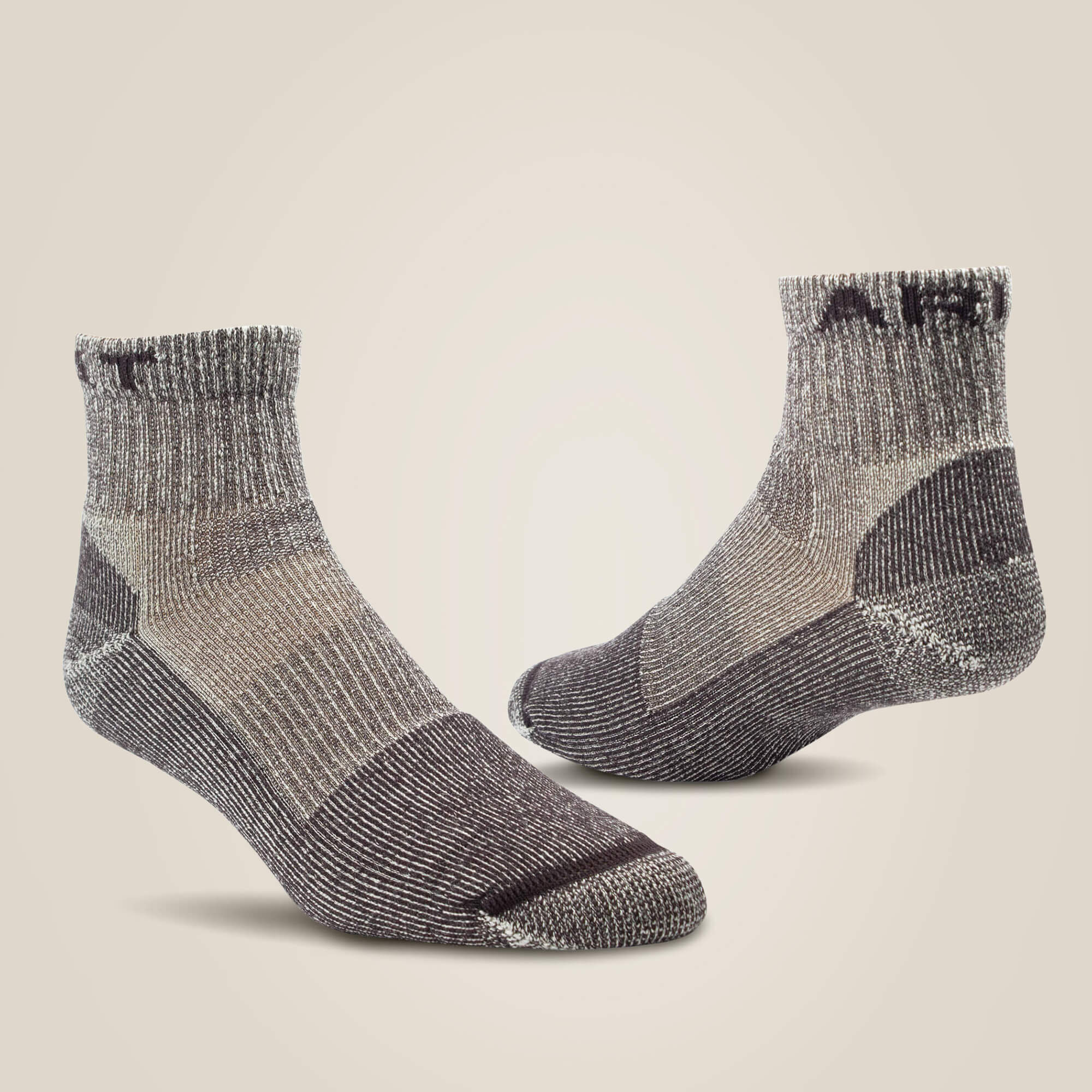 Lightweight Merino Wool Blend Quarter Crew Steel Toe Work Sock 2 Pair Pack