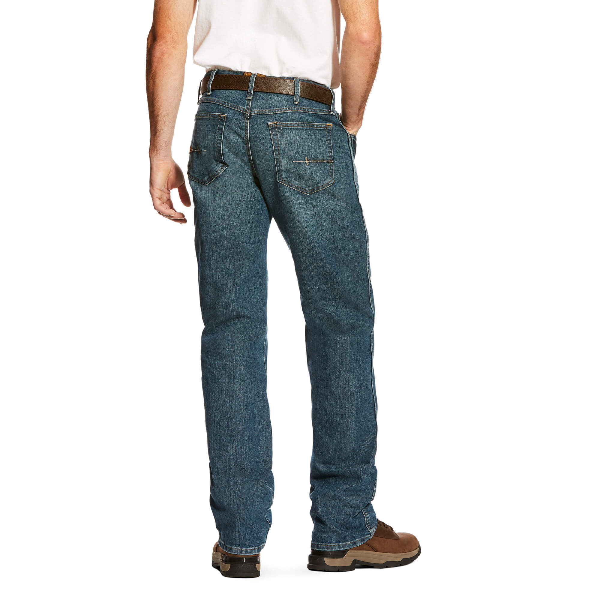 Men's Rebar M4 Relaxed DuraStretch Basic Boot Cut Jeans in Carbine, Size:  50 X 30 by Ariat