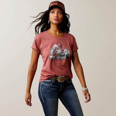 Farmgirl Frosting Vintage Rodeo Tee in Olive S