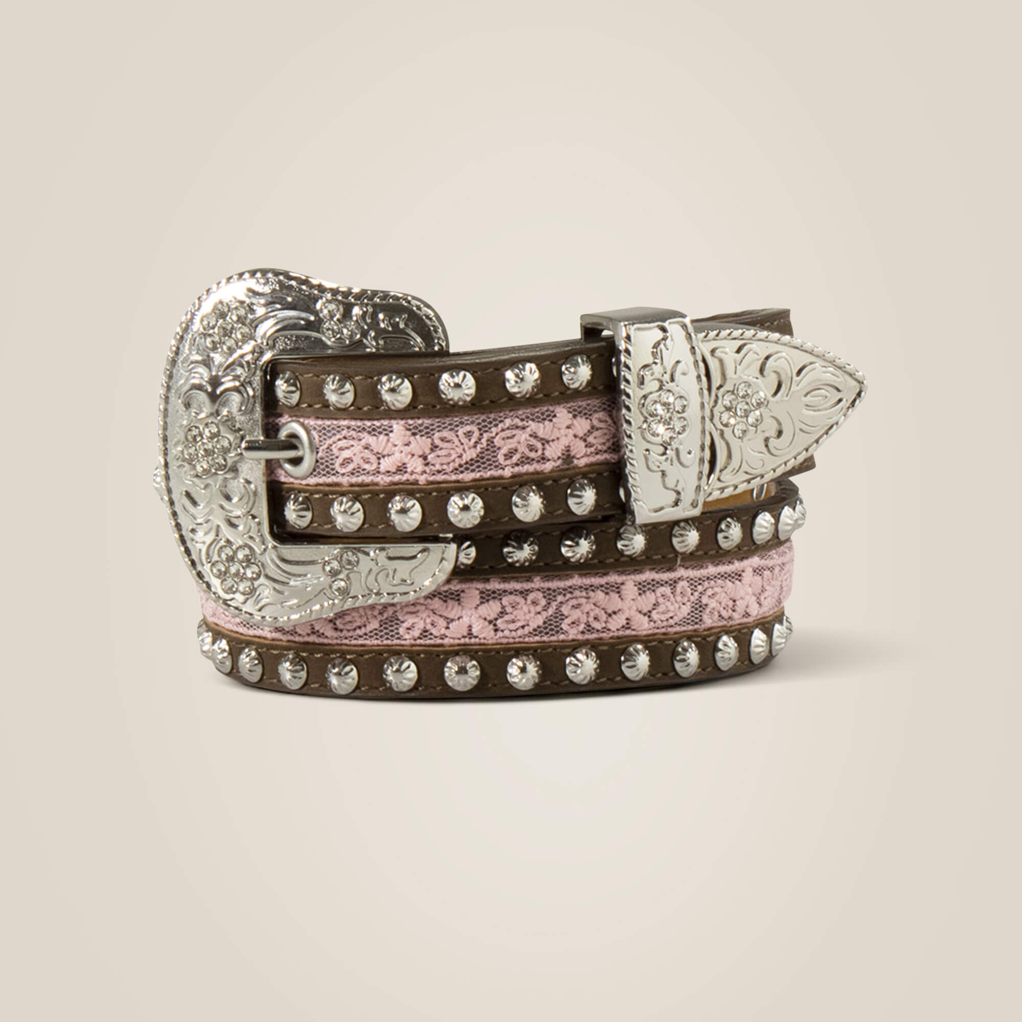 Pink lace stud belt | Ariat