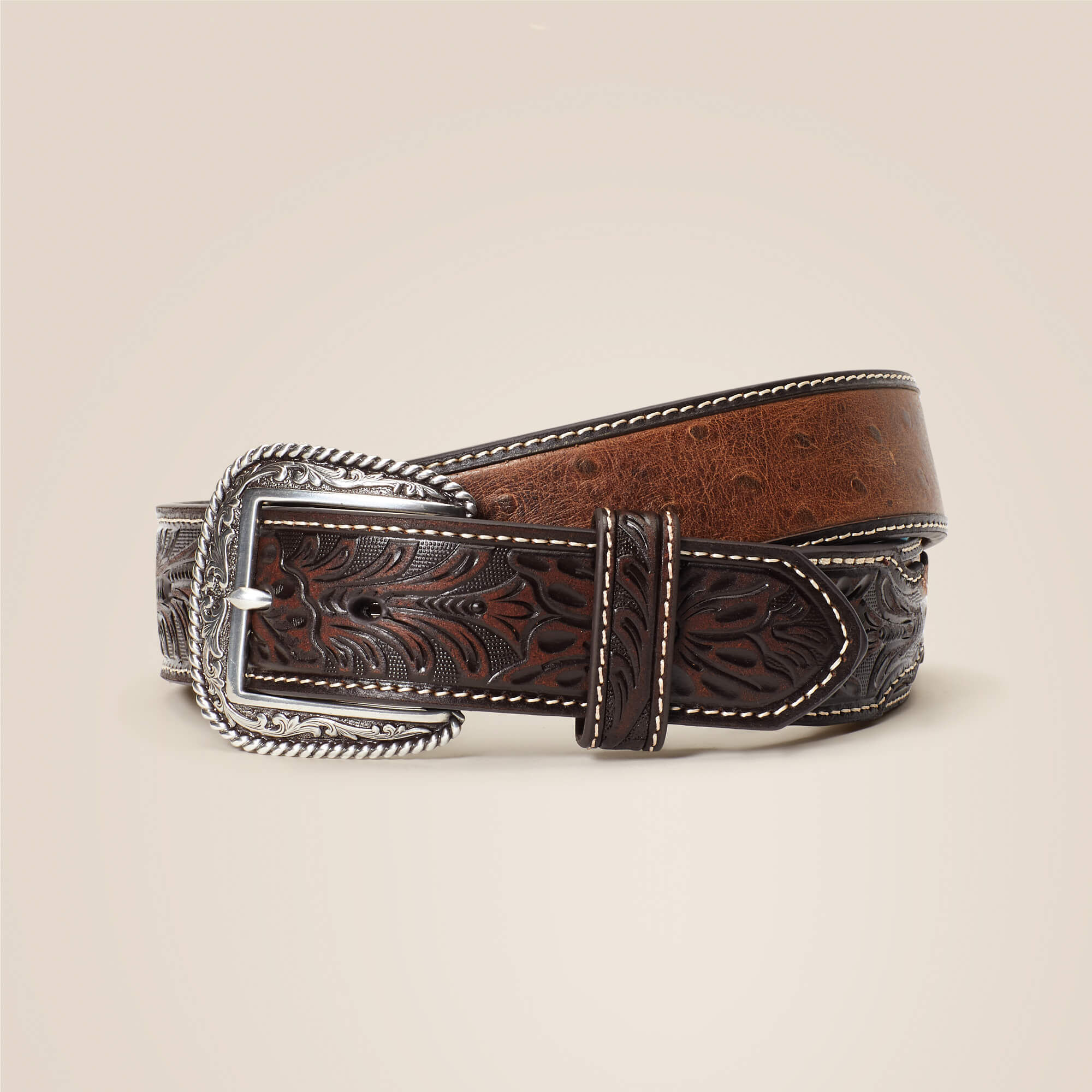 1.5" Ostrich Tooled Belt