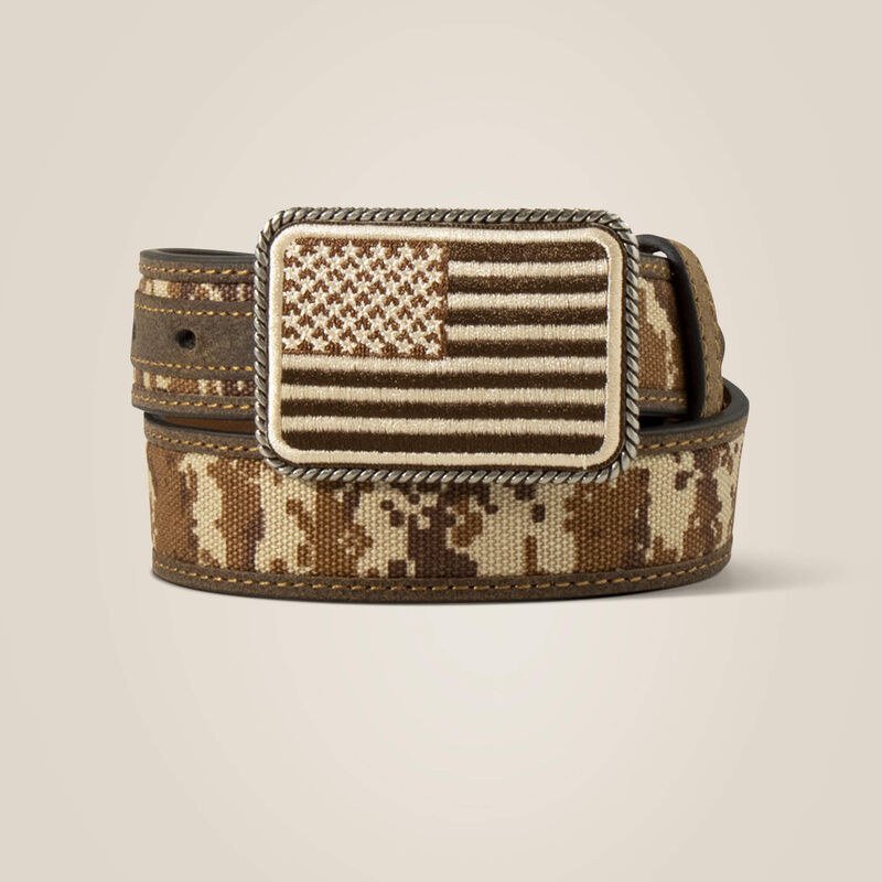 American flag belt buckle with belt