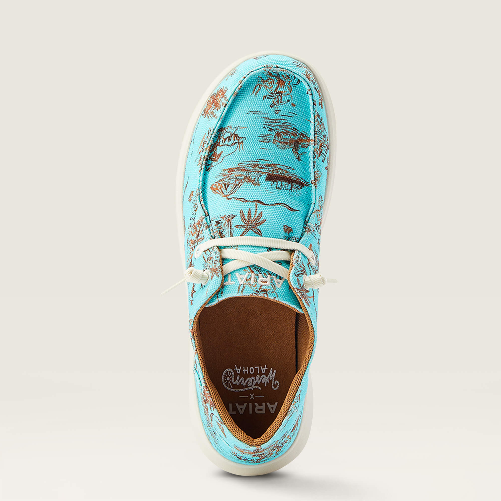 Women's Hilo Western Aloha Casual Shoes in Turquoise Paniolo Print, Size:  6.5 B / Medium by Ariat