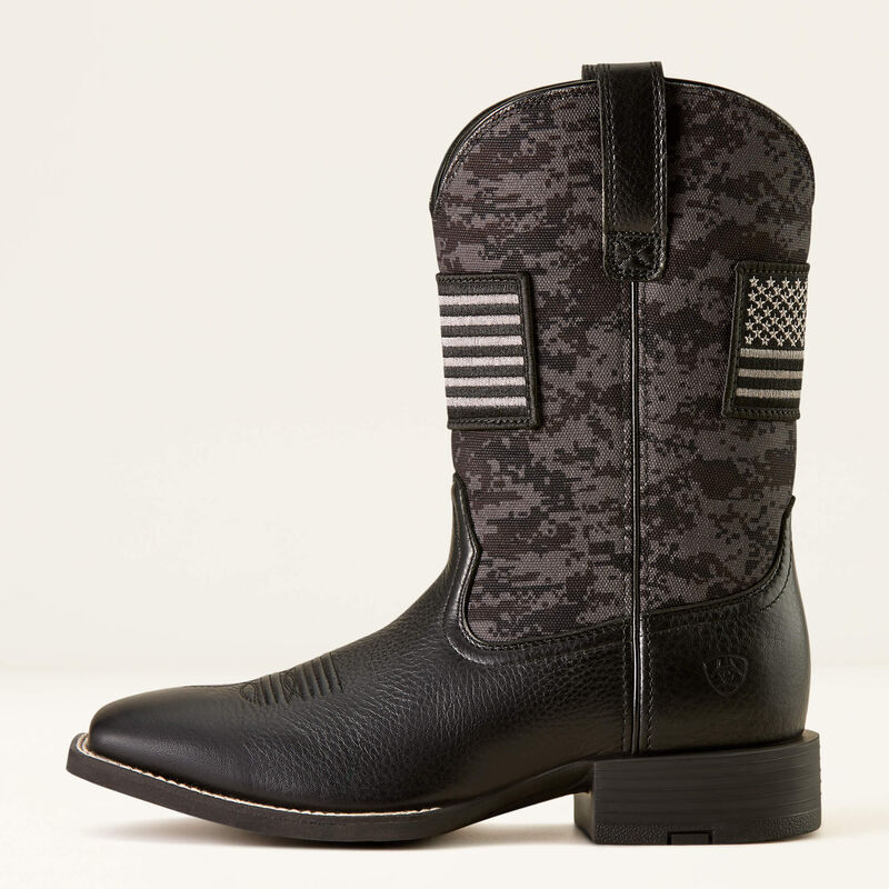 Ariat Men's Distressed Camo Sport Patriot Western Boots - Broad Square Toe