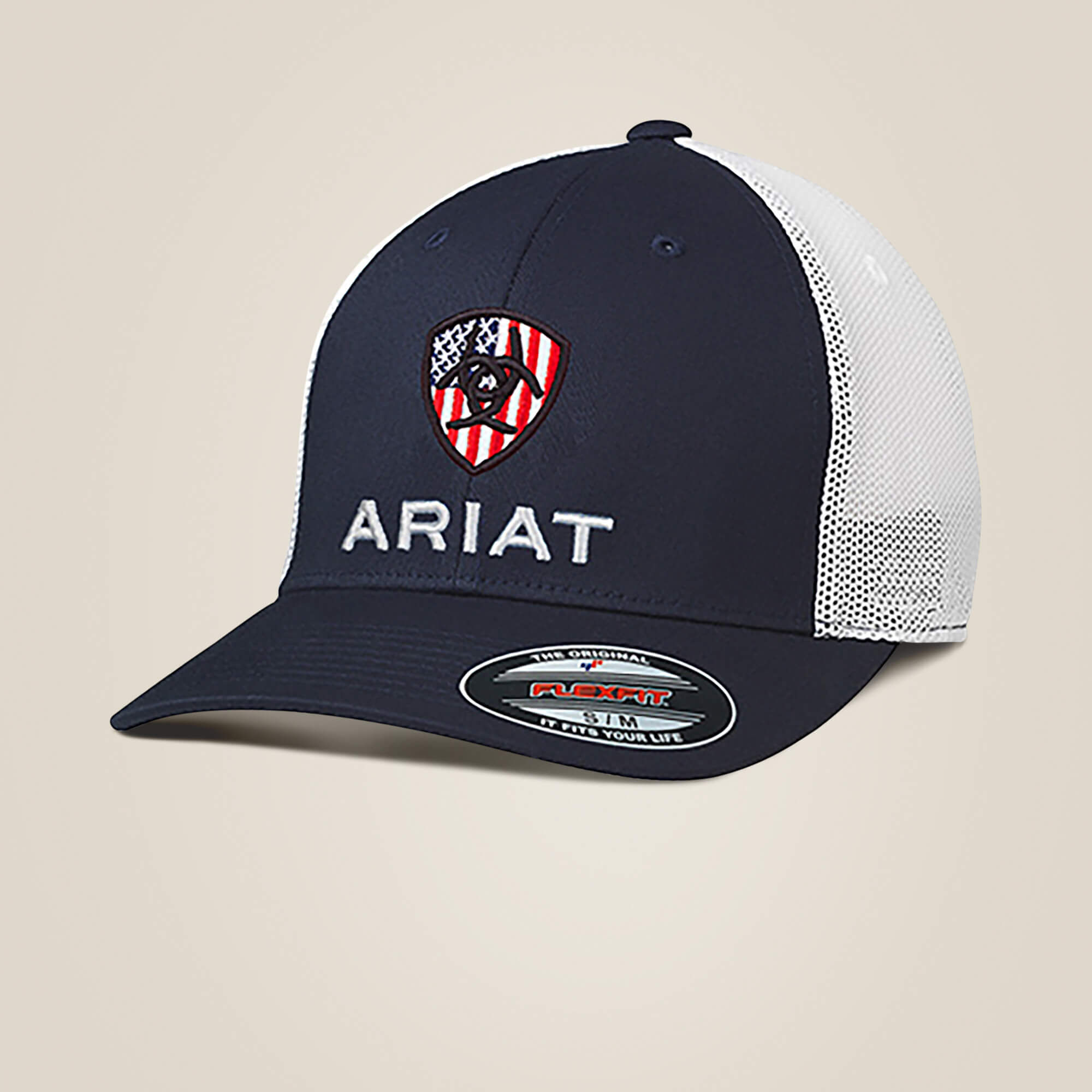 Men's Usa flag shield logo cap in Navy, Size: OS by Ariat