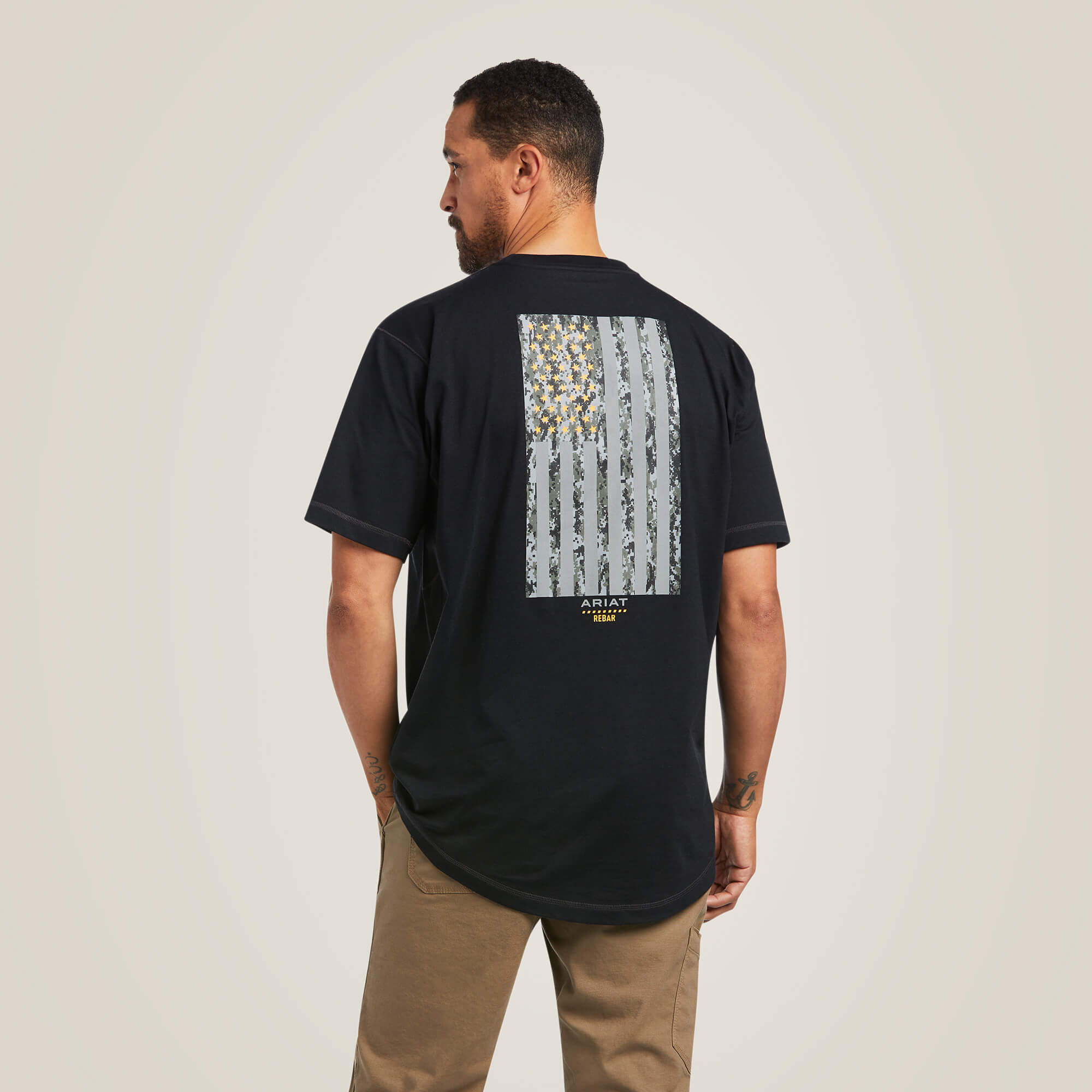 Rebar Workman Reflective Flag T-Shirt