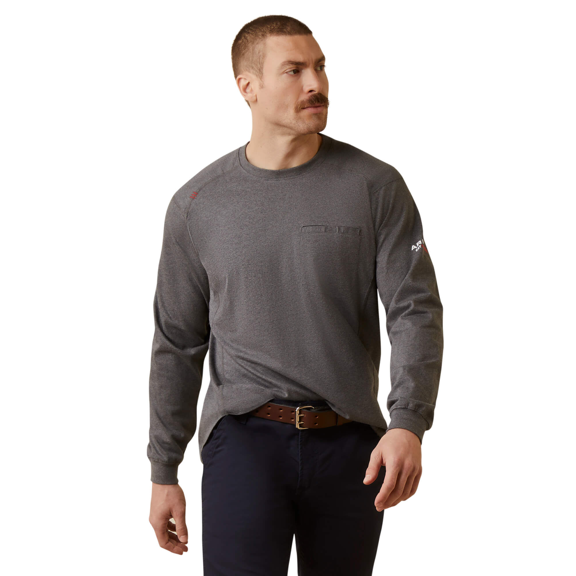 Men's FR Air True Grit T-Shirt in Charcoal Heather, Size: Large_Tall by  Ariat