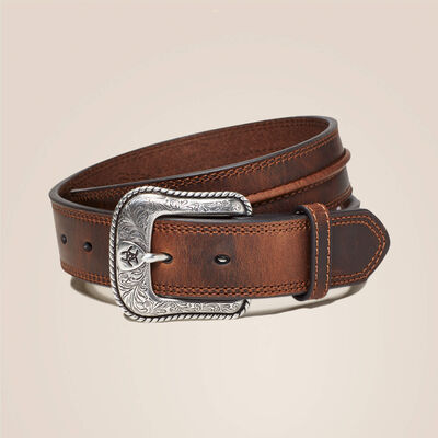 Distressed Leather | Genuine Leather Belt | Titanium Buckle | USA Made 38 inch / Distressed Brown / Titanium/Leather