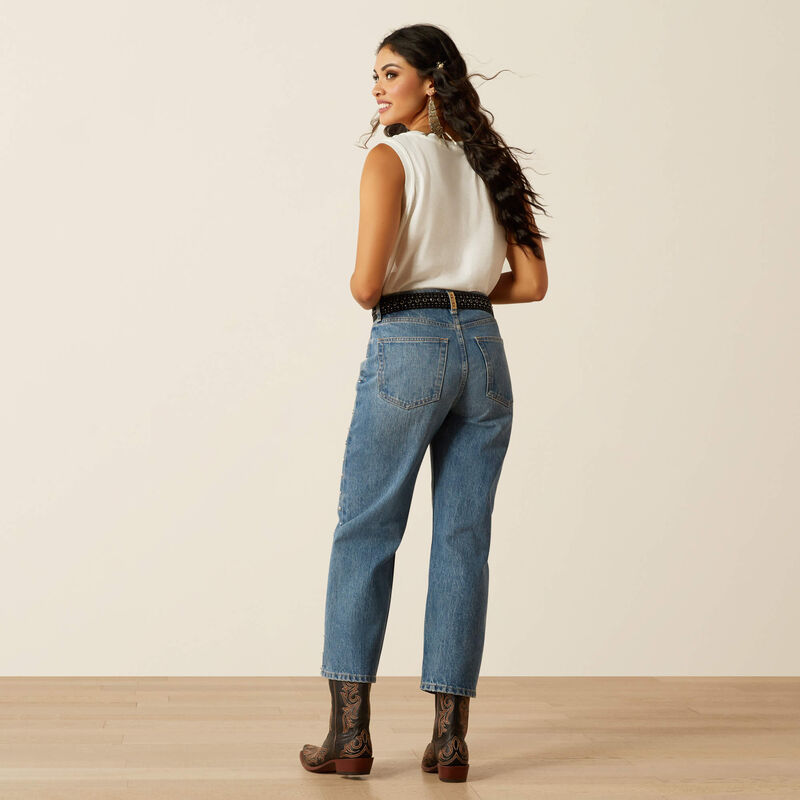 Ultra High Rise Studded Jazmine Straight Leg Jeans