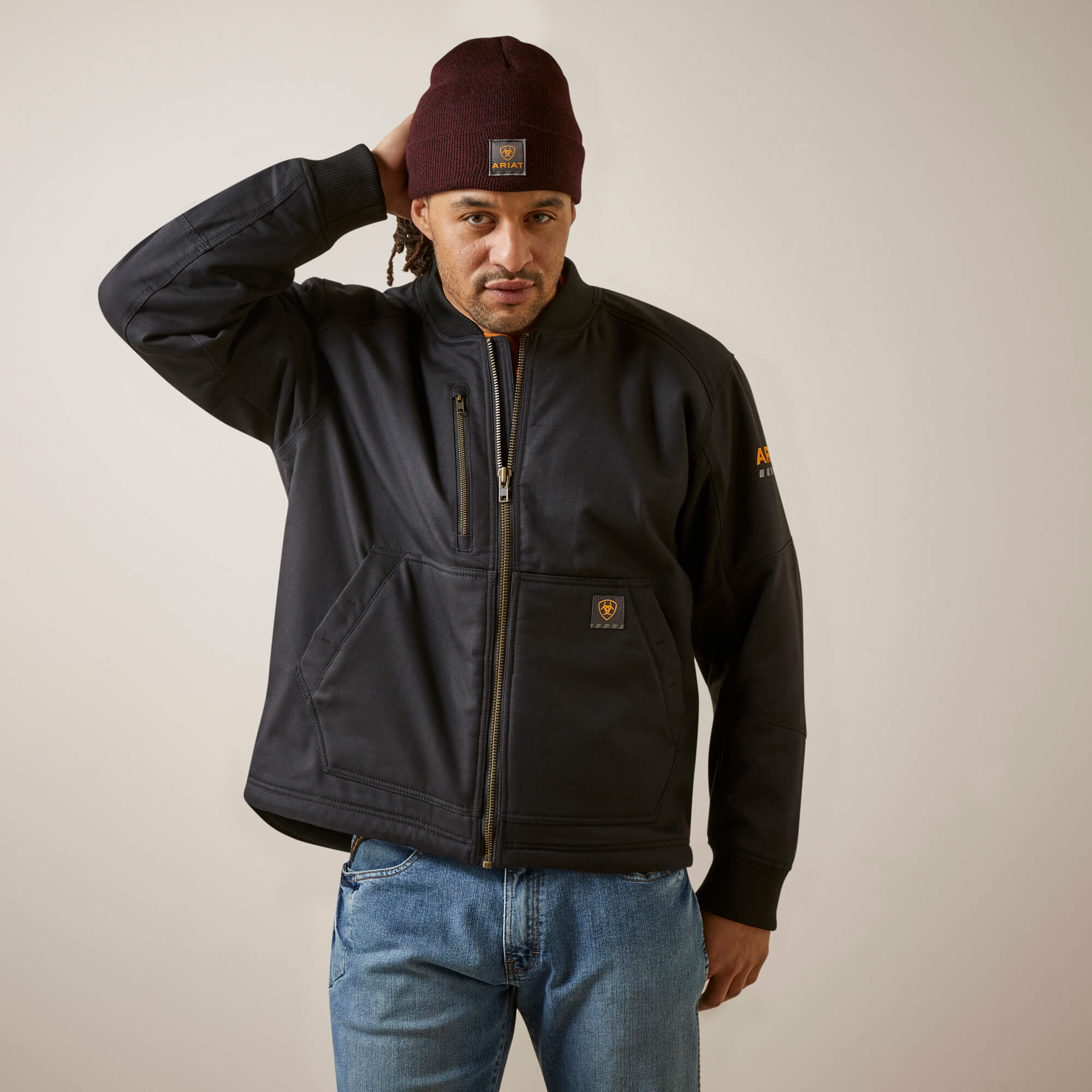 Rebar Stretch Canvas Bomber Jacket