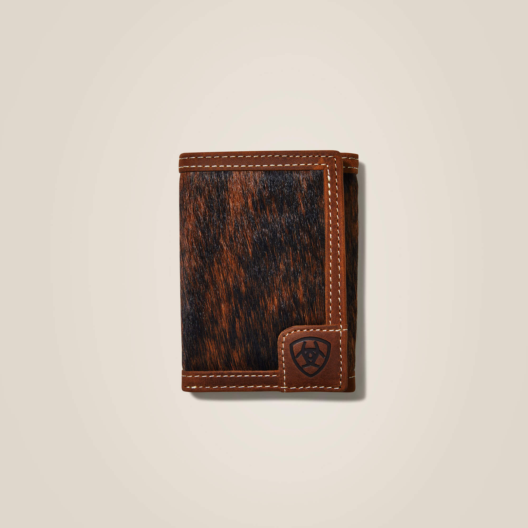 Trifold Wallet Logo Calf Hair