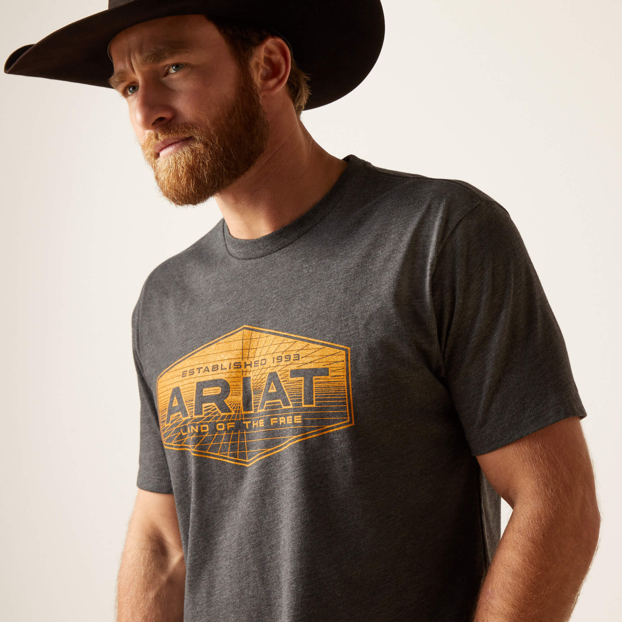 Men's Quadrangle T-Shirt in Charcoal Heather, Size: Small by Ariat