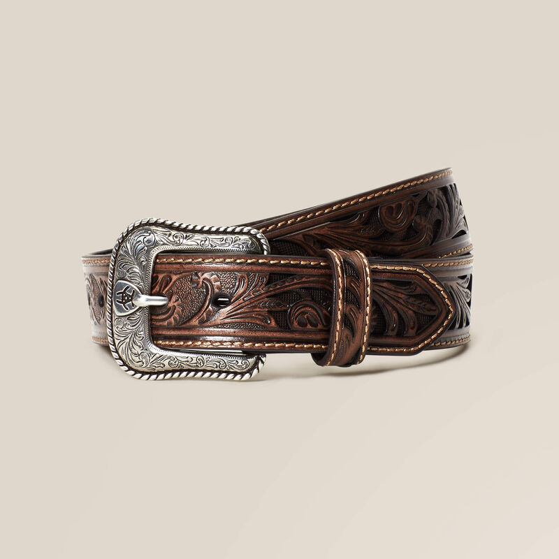Bke Embroidered Western Belt - Brown Large, Women's
