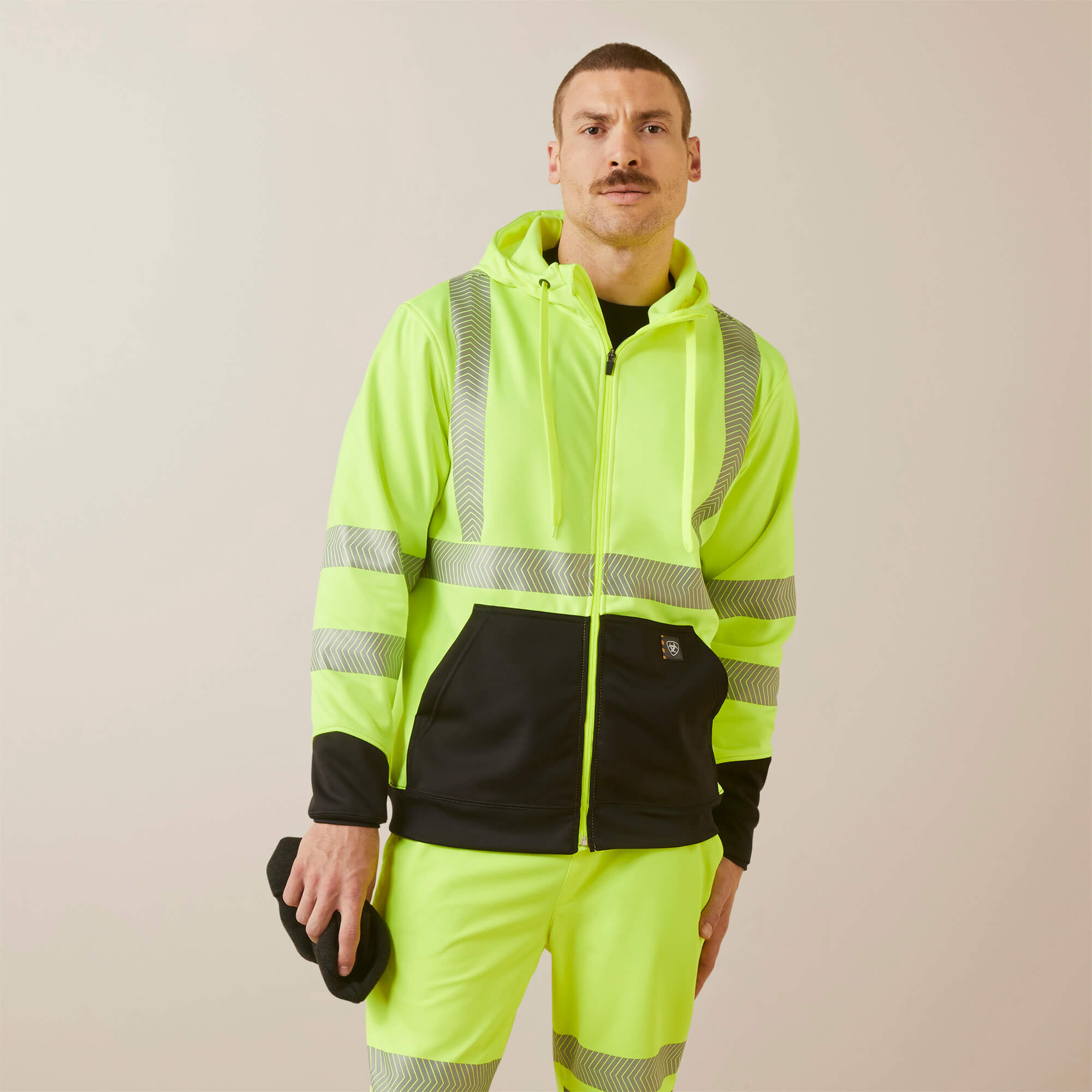 Rebar WorkTek Hi-Vis Full Zip Hoodie