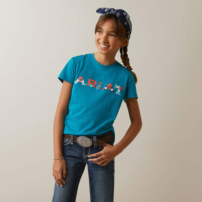Ariat Kids Varsity Camo T-Shirt - Mosaic Blue