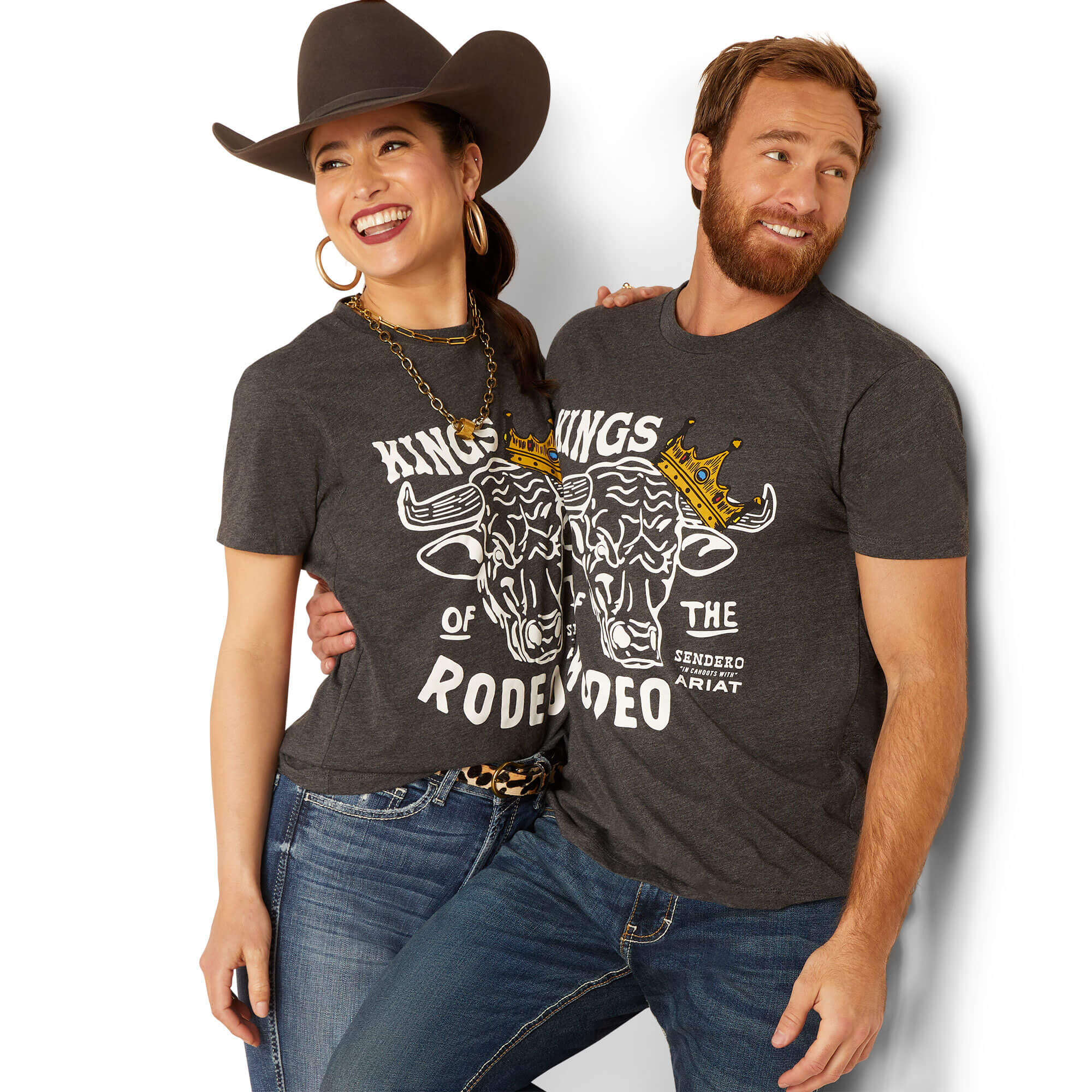 Sendero King Cow T-Shirt in Charcoal Heather, Size: Medium by Ariat