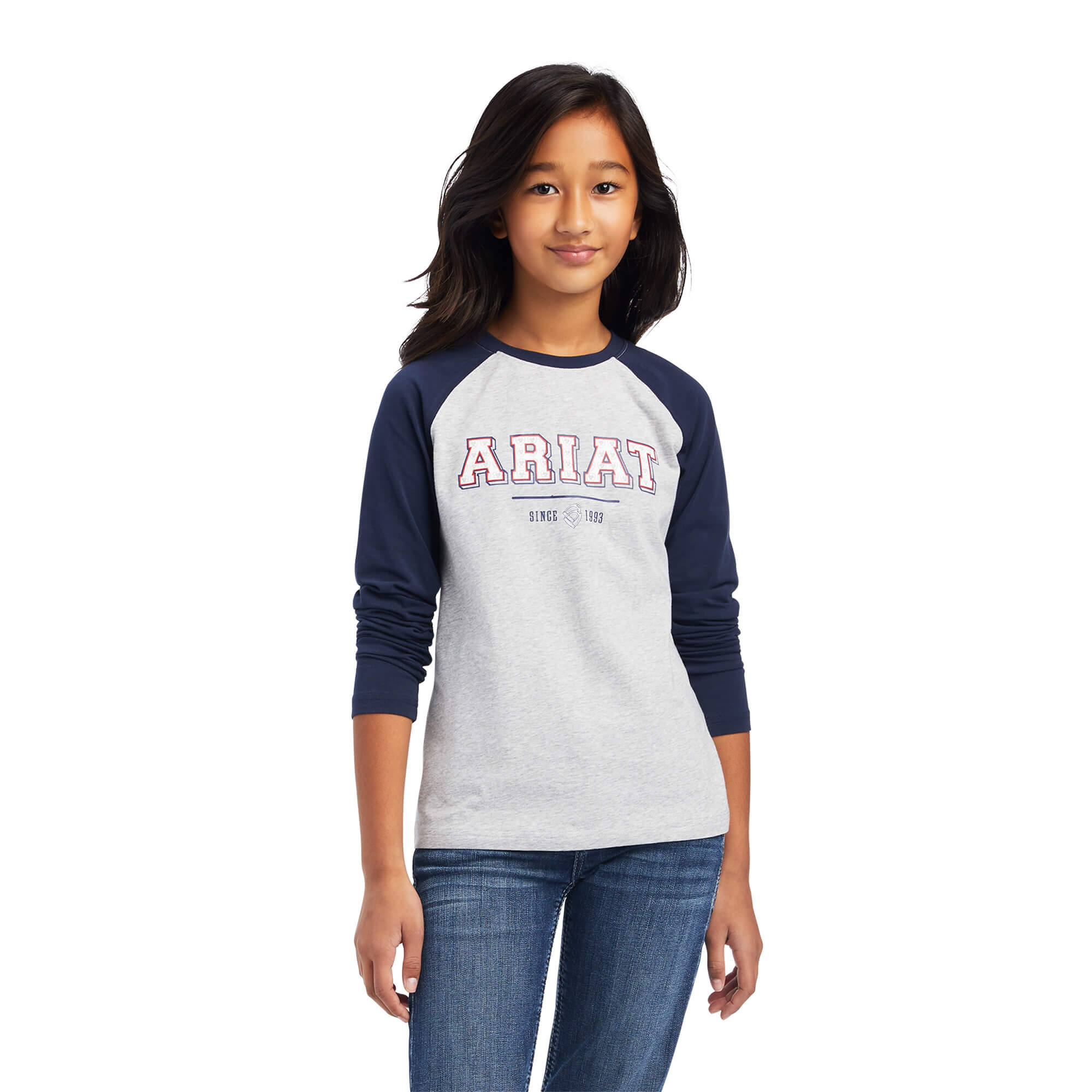 Ariat Girl's Zuma Logo Baseball Jersey Long Sleeve T Shirt