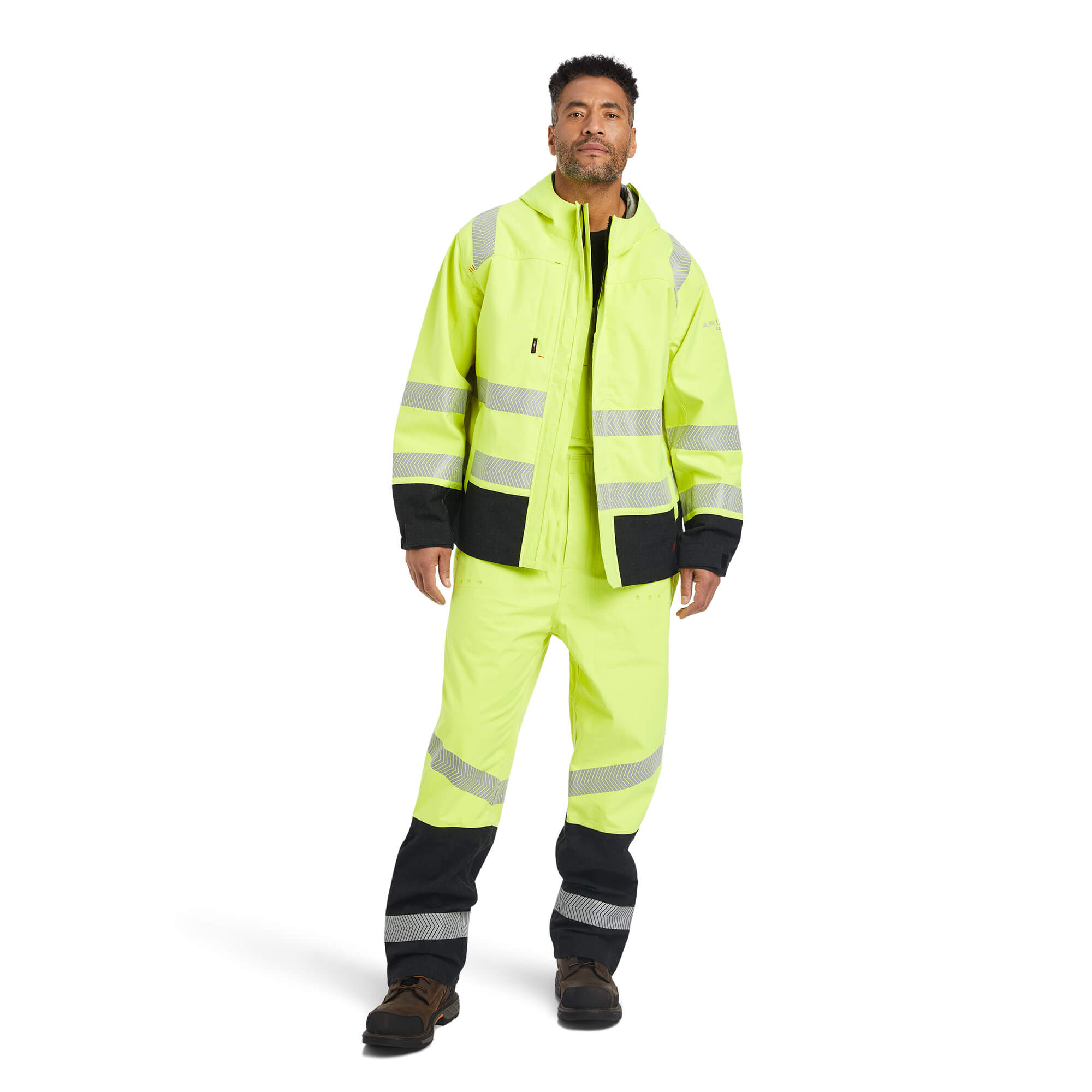 RainRider Commercial Rain Suits for Men Hi-Vis Leathercraft Rain Gear  Waterproof Jacket with Bib Pants (Yellow,S) at  Men's Clothing store