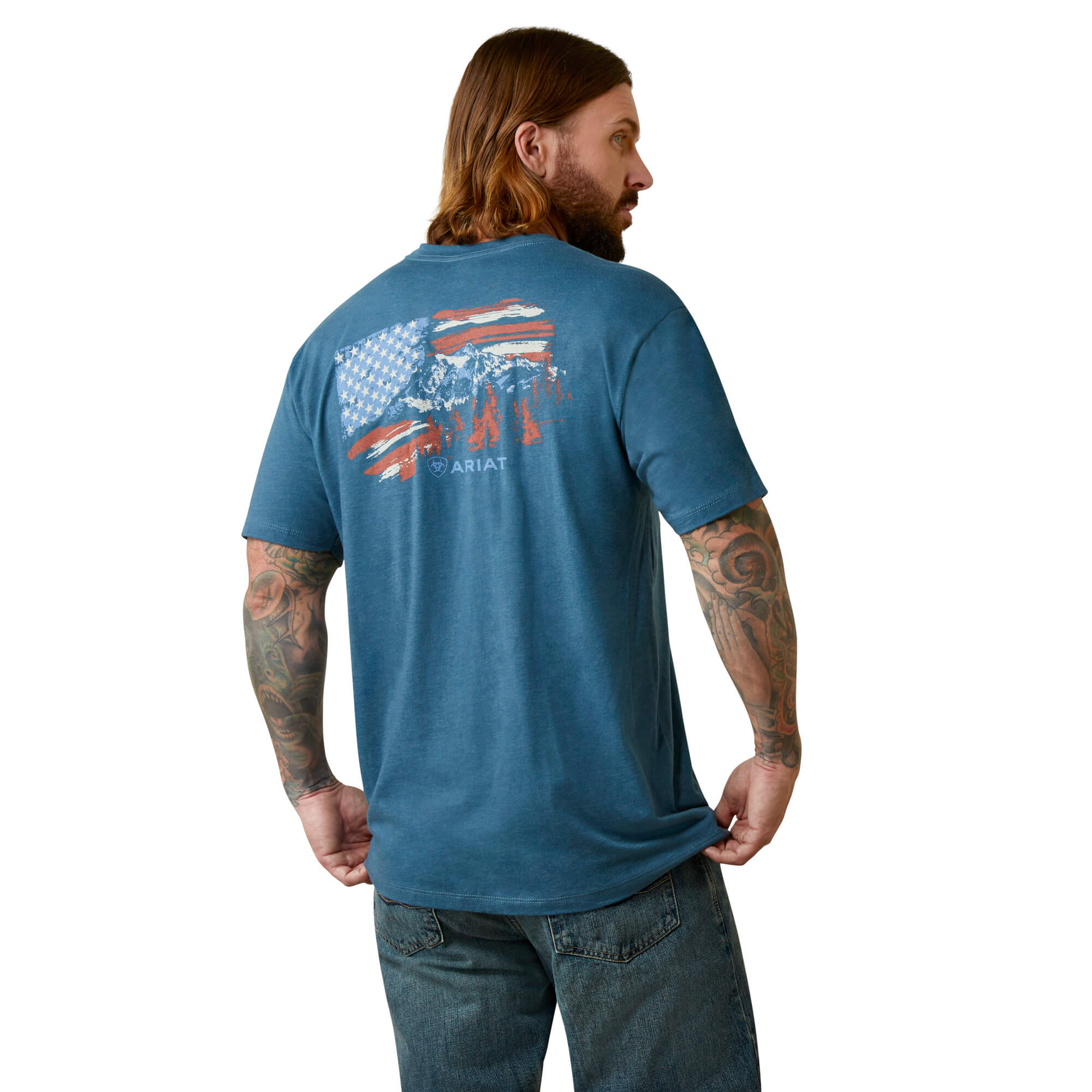 Patriotic Eagle Men's T-Shirt | Royal Blue | Medium | Headline Shirts