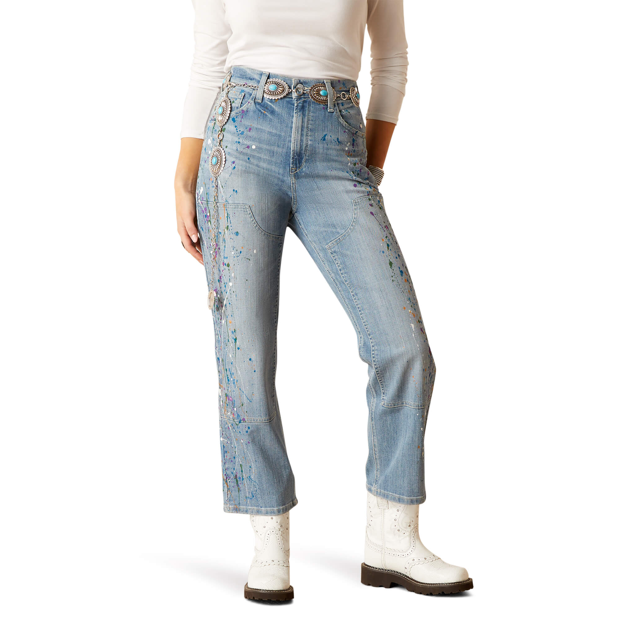 Ariat® Ladies Ultra High Rise Jazmine Wide Leg Light Wash Jean