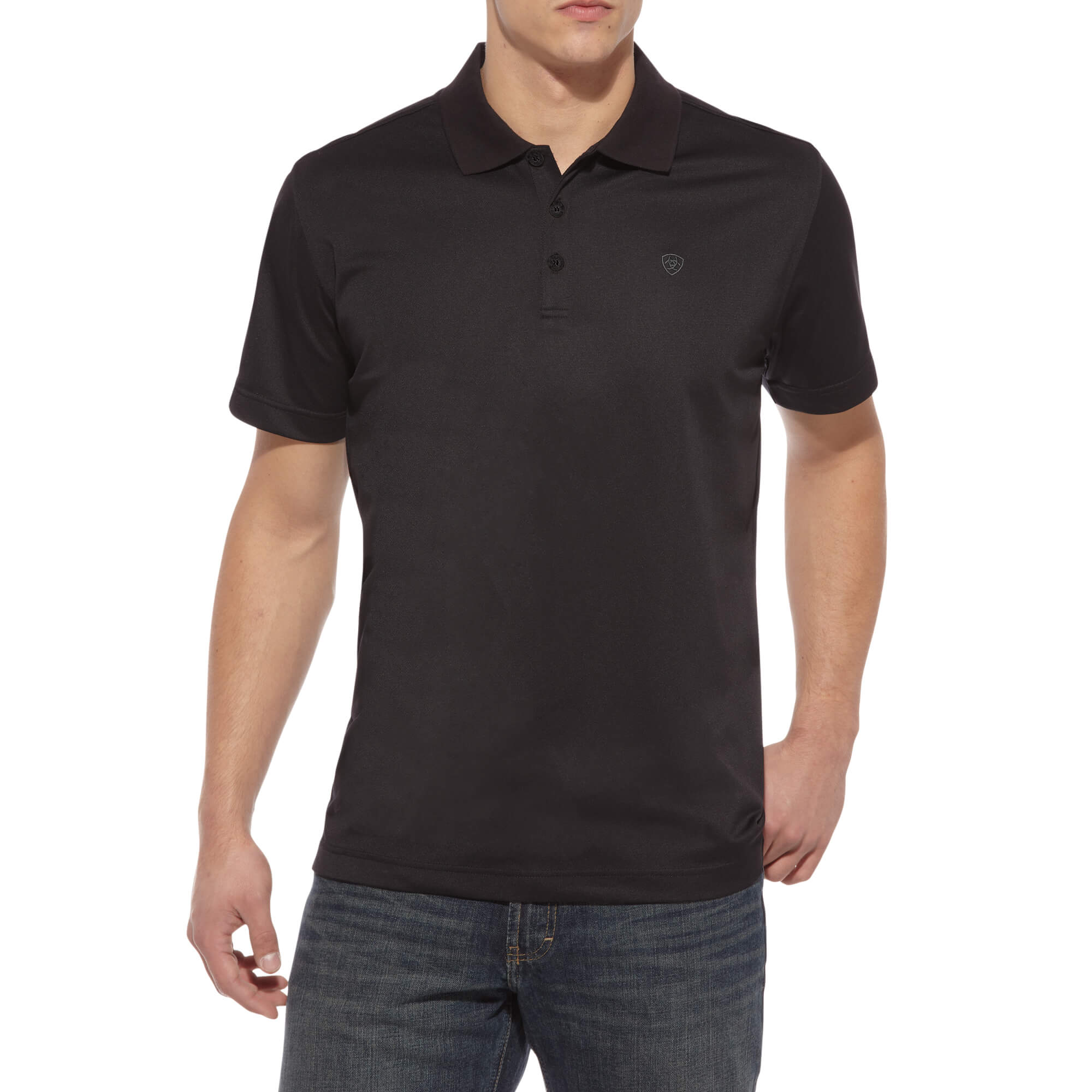 Men's TEK Polo Shirt in Black, Size: Medium by Ariat