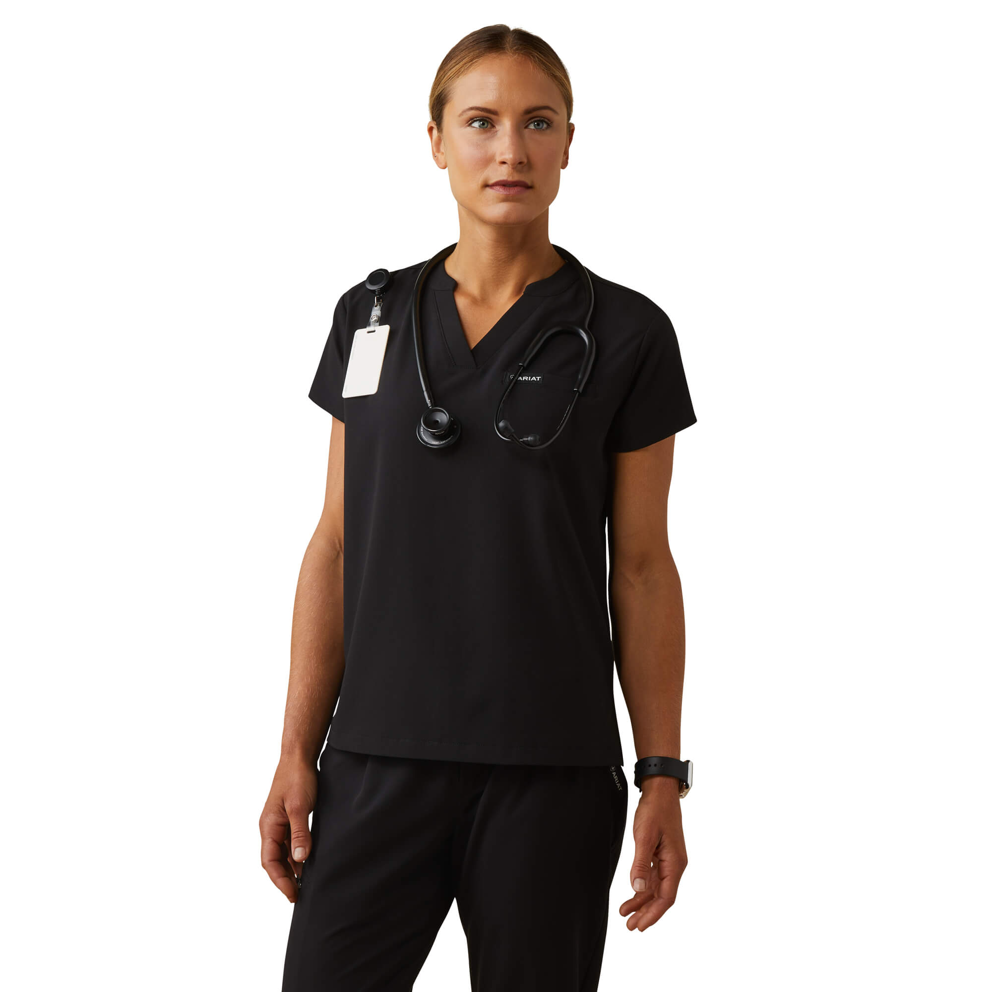 Women's Eliza Fashion Scrub Top in Black, Size: 2XL by Ariat